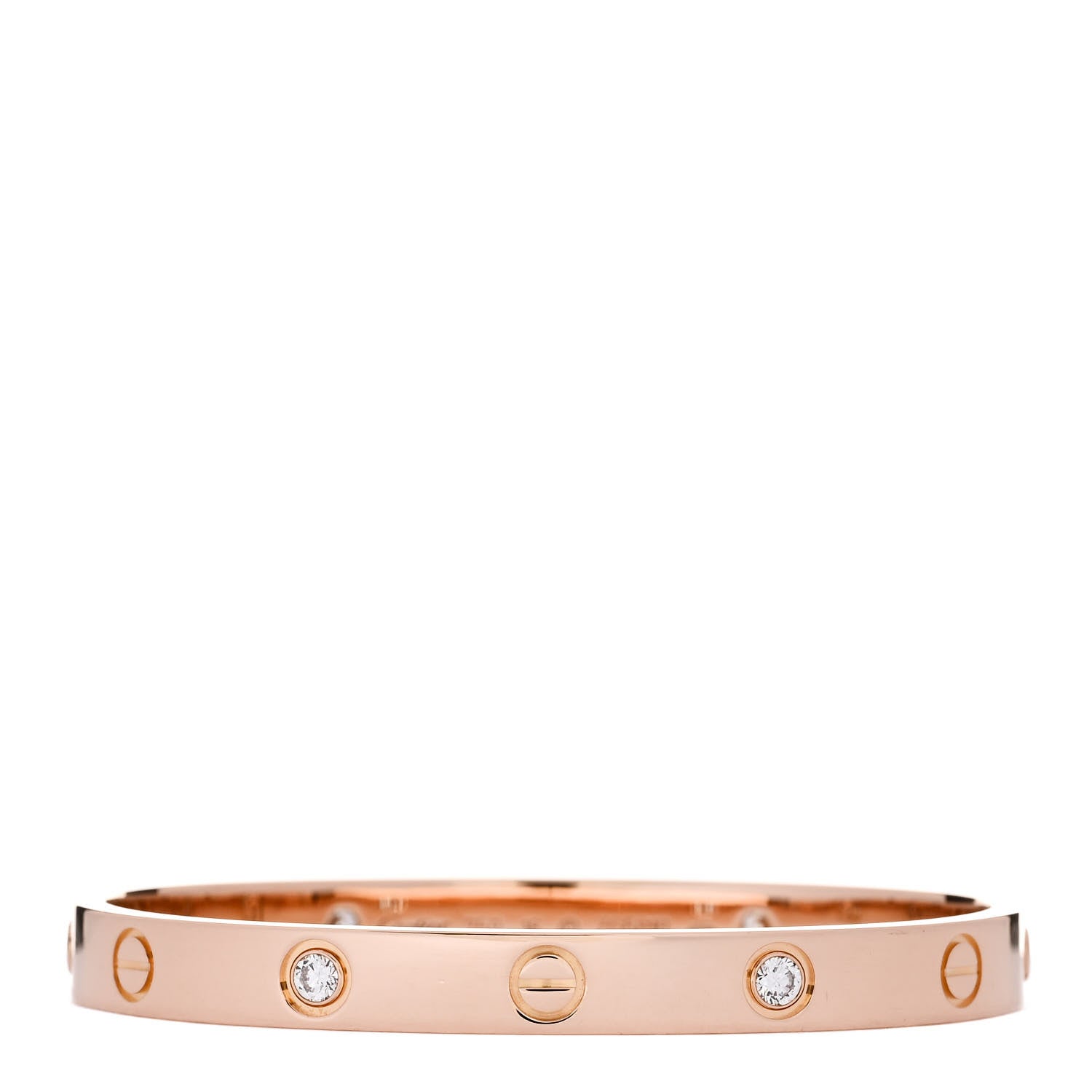 Cartier 18K Pink Gold 4 Diamond LOVE Bracelet 16 2 of 9