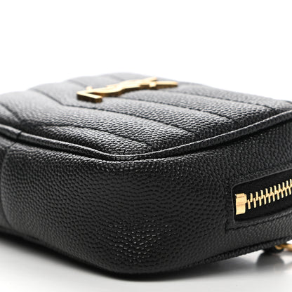 Saint Laurent Grain De Poudre Matelasse Monogram Baby Lou Camera Bag Black 7 of 8