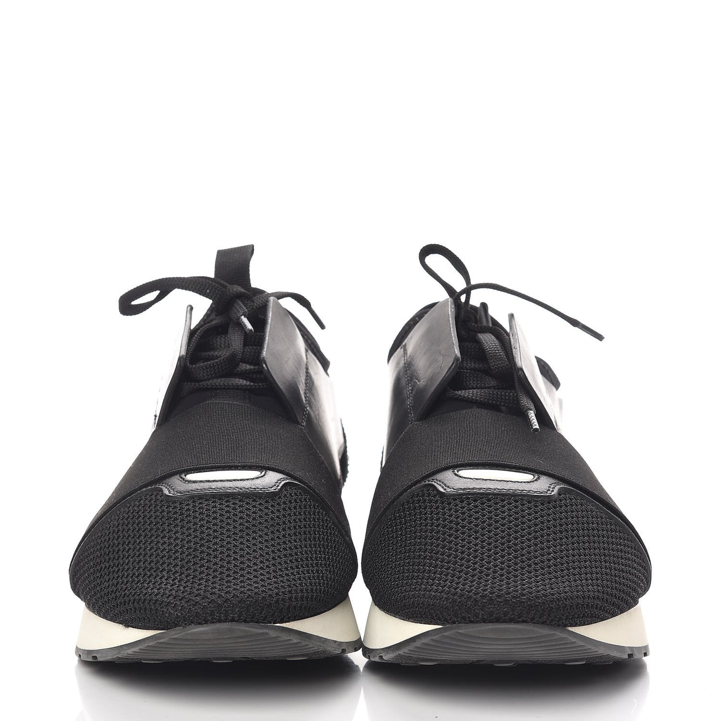 Mesh Calfskin Neoprene Mens Race Runner Sneakers 44 Black Red