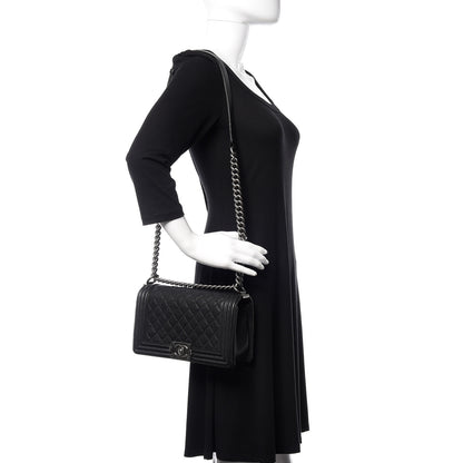 Chanel Caviar Quilted Medium Boy Flap Black 2 of 12