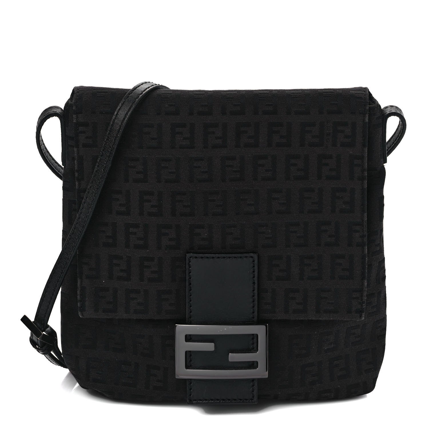 Fendi Zucchino Tube Messenger Bag Black 1 of 7