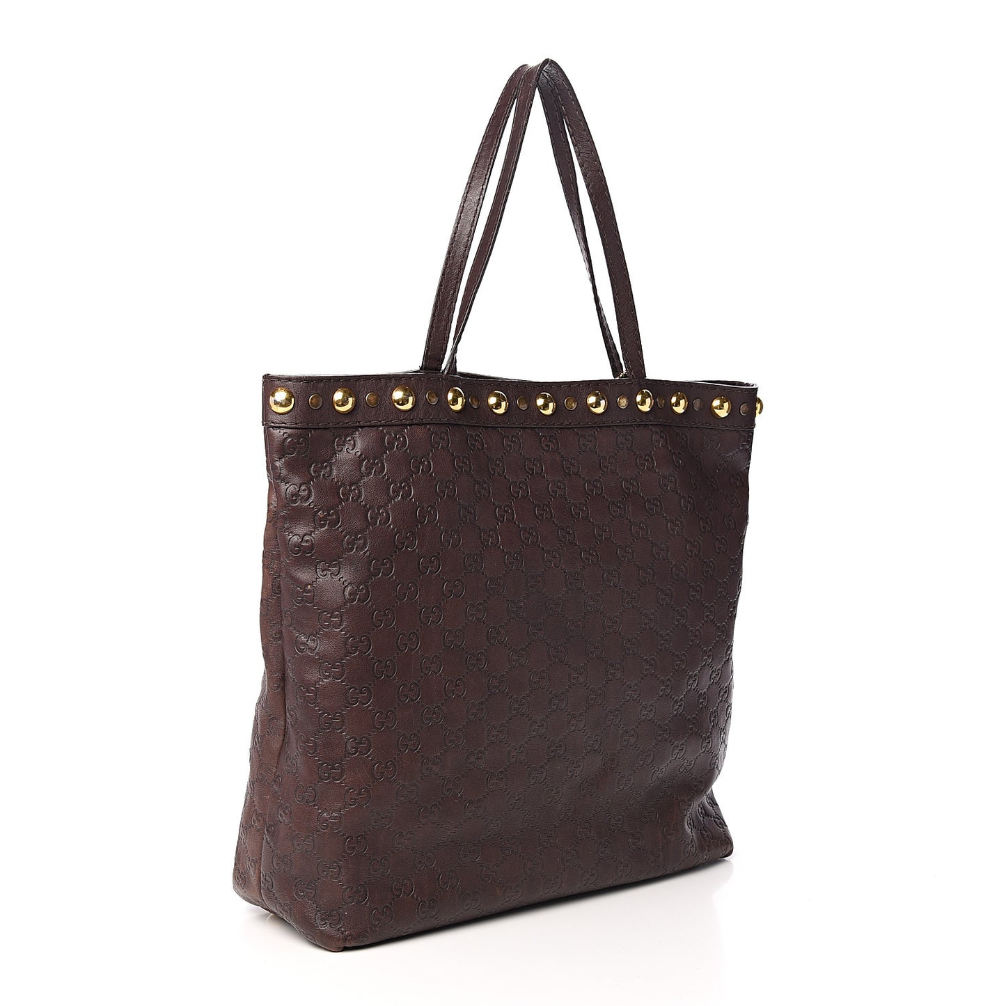 Guccissima Large Babouska Vertical Shopping Tote Dark Brown