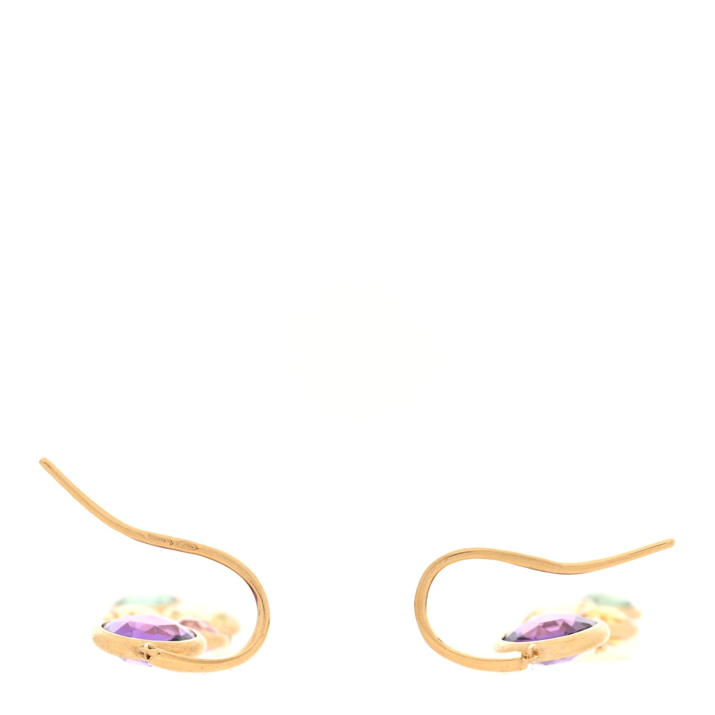 18K Yellow Gold Multi Gemstone Jaipur Color Two Strand Earrings