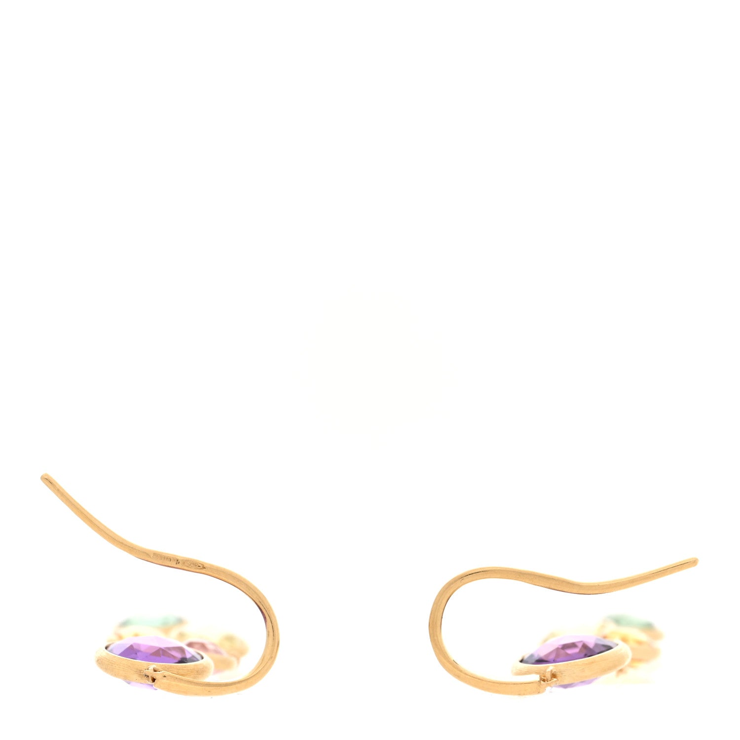 Marco Bicego 18K Yellow Gold Multi Gemstone Jaipur Color Two Strand Earrings 3 of 4