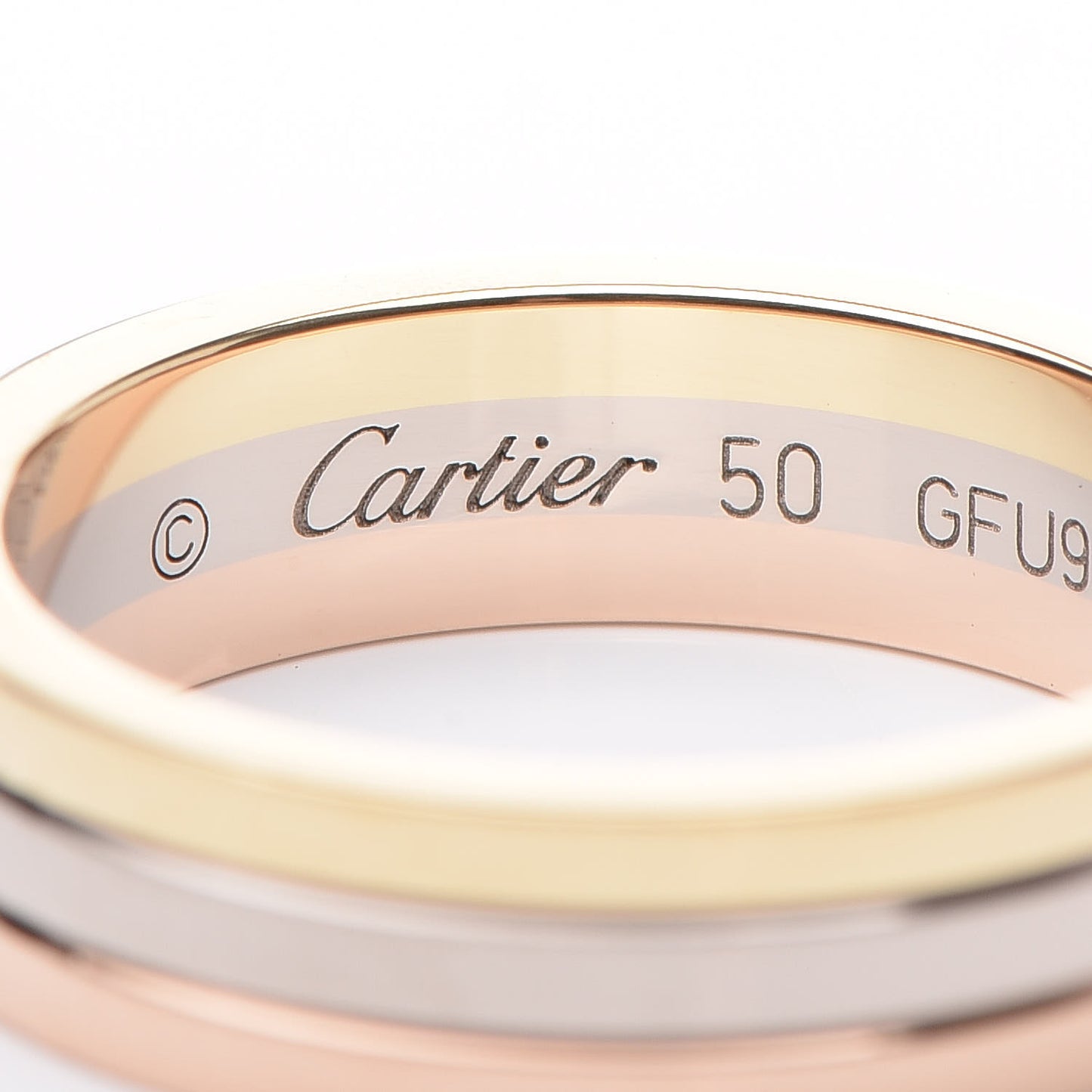 18K Pink White Yellow Gold 4.8mm Vendome Louis Cartier Wedding Band Ring 50 5.25