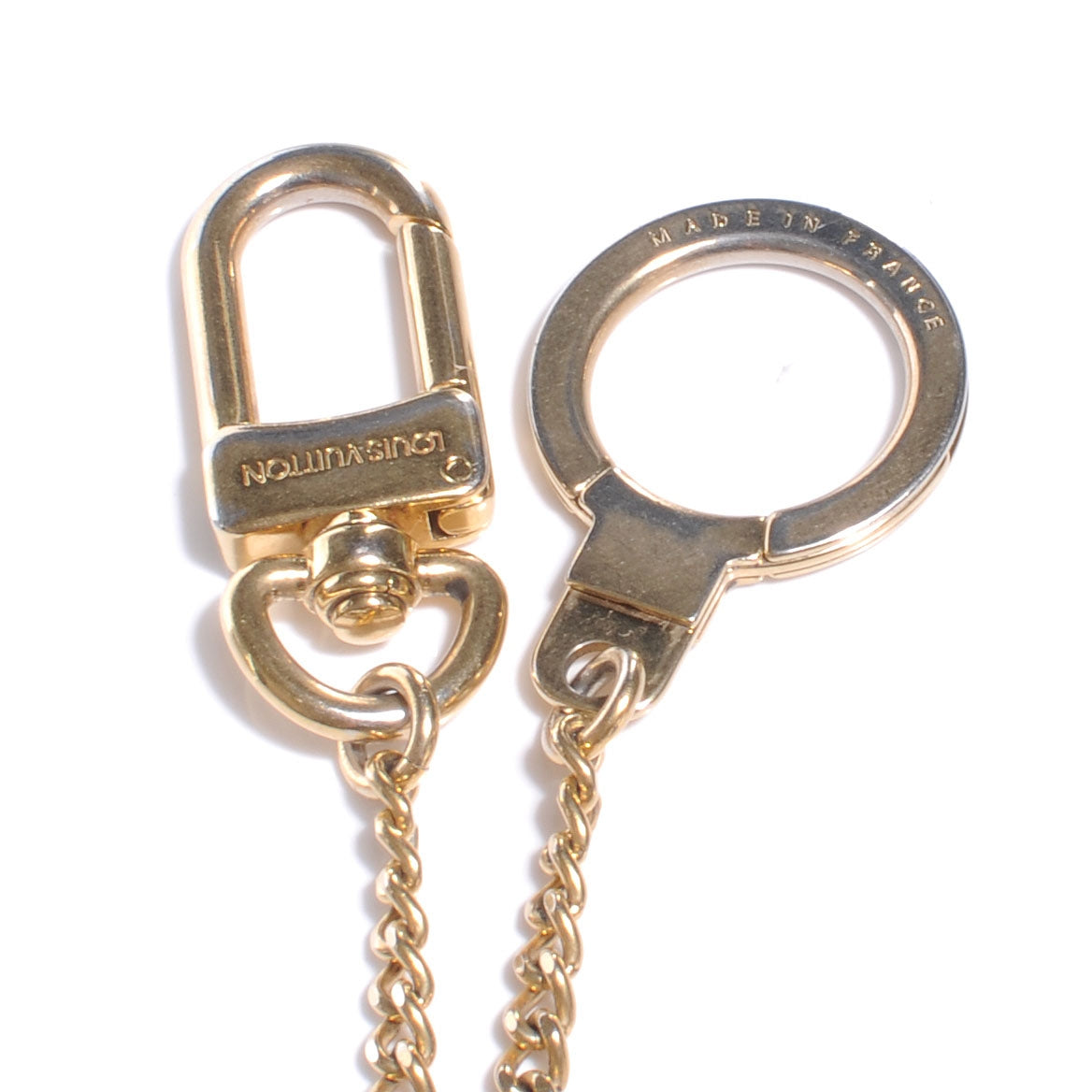 Metal Pochette Extender Key Ring Chain Gold