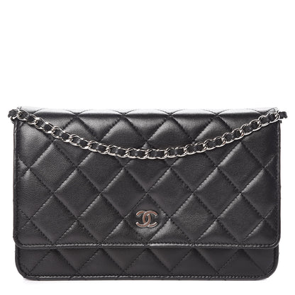 Chanel Lambskin Quilted Wallet On Chain WOC Black 1 of 12