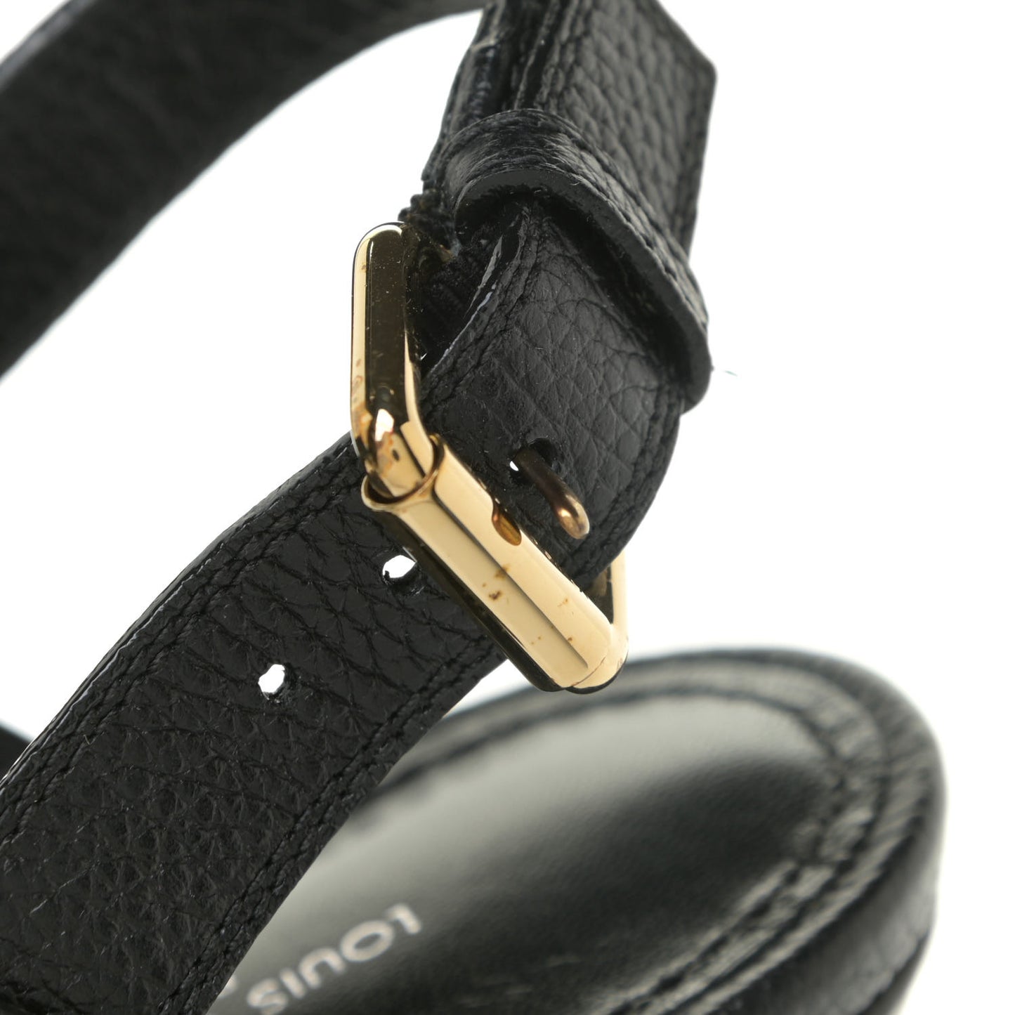 Grained Calfskin Horizon Platform Sandals 40 Black