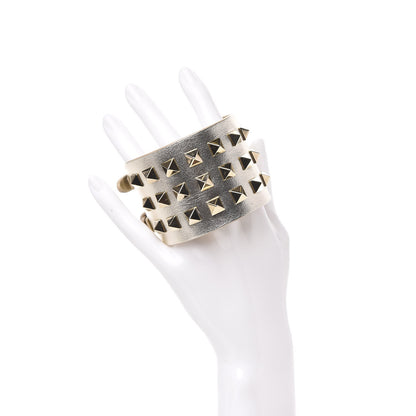 Valentino Garavani Metallic Vitello Rockstud Cuff Bracelet Gold 2 of 6