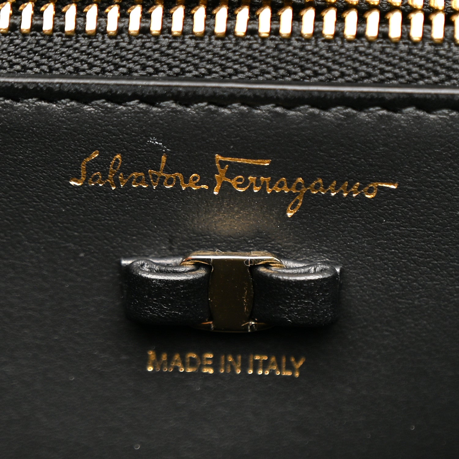 Salvatore Ferragamo Smooth Calfskin Vara Bow Chain Flap Crossbody Navy 6 of 9
