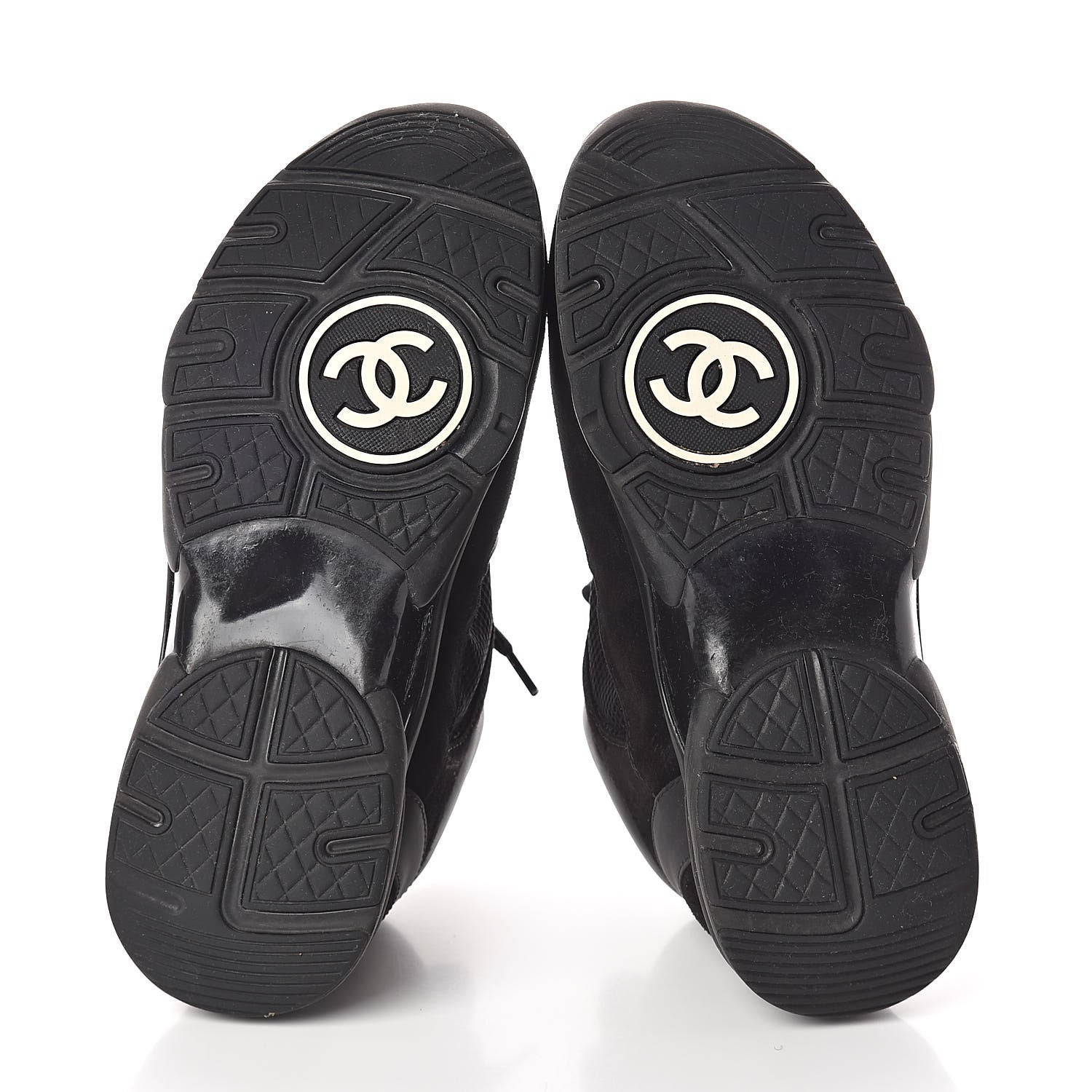 Chanel Suede Calfskin Fabric Sneakers 38 Black 6 of 6