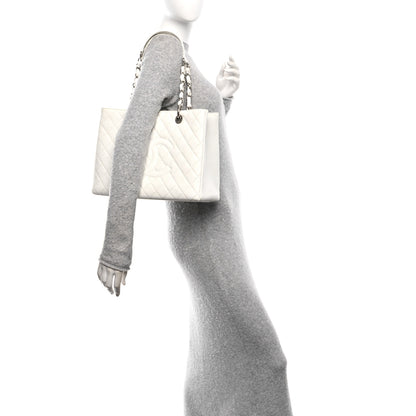 Chanel Caviar Quilted Grand Shopping Tote GST White 2 of 11