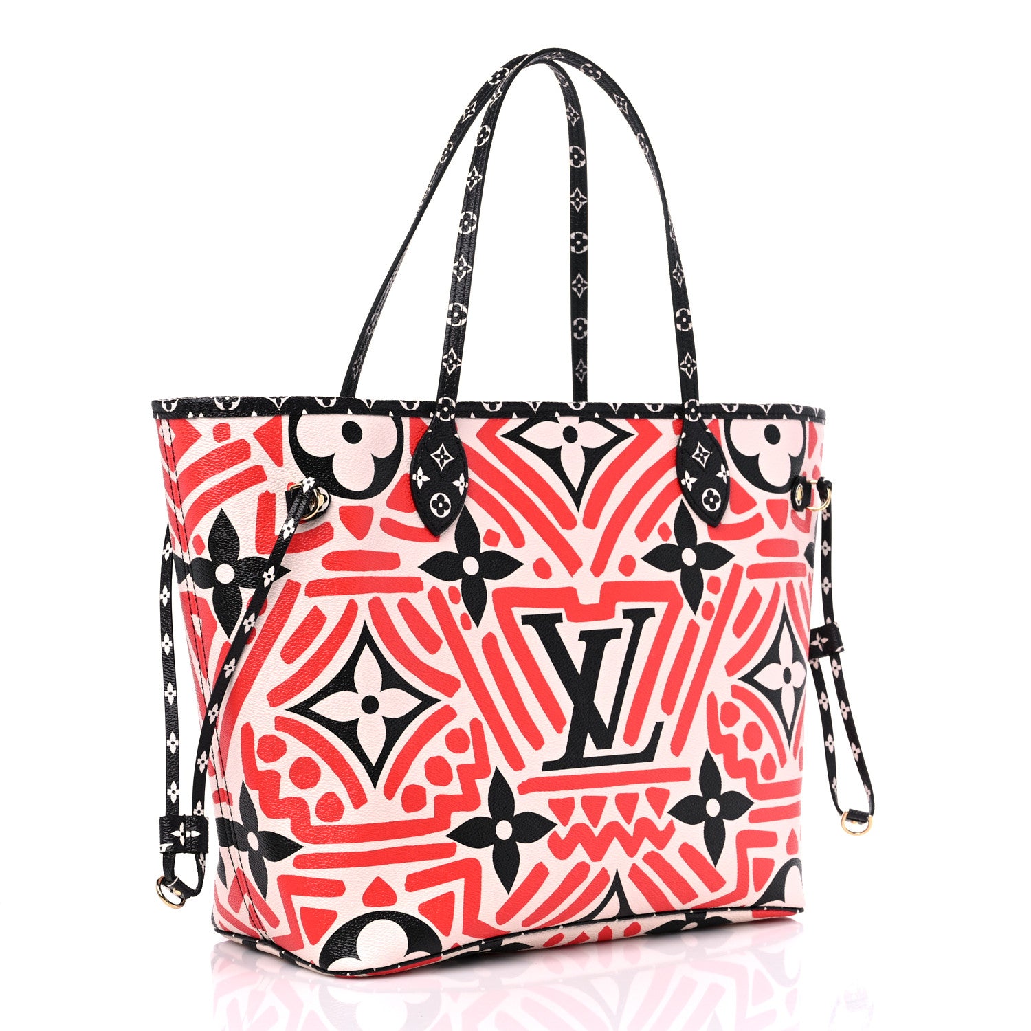 Louis Vuitton Monogram Giant Crafty Neverfull MM Creme Rouge Black 3 of 9