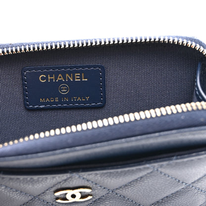 Chanel Caviar Quilted CC Zip Around Card Holder Navy 6 of 10