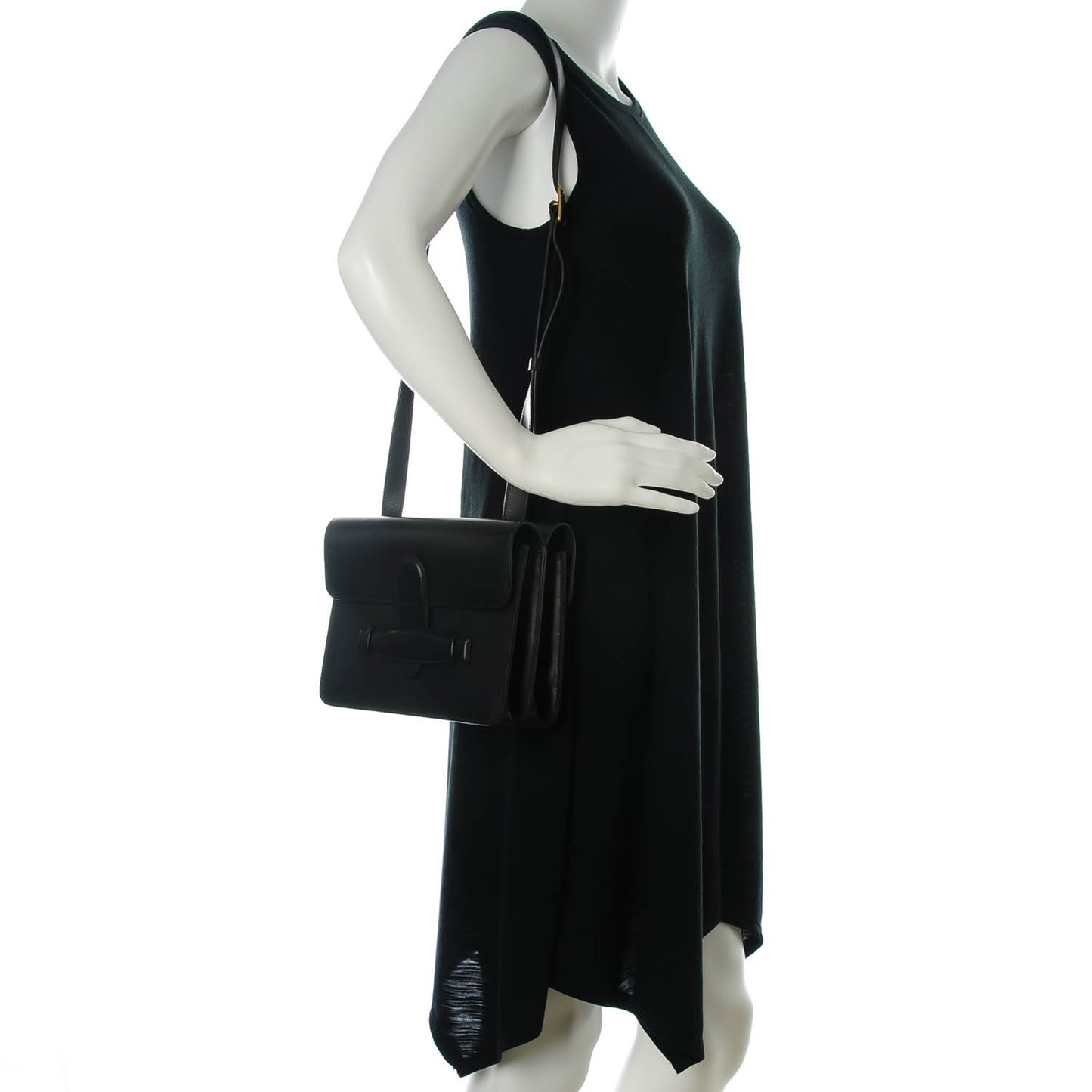 Box Calfskin Medium Symmetrical Bag Black