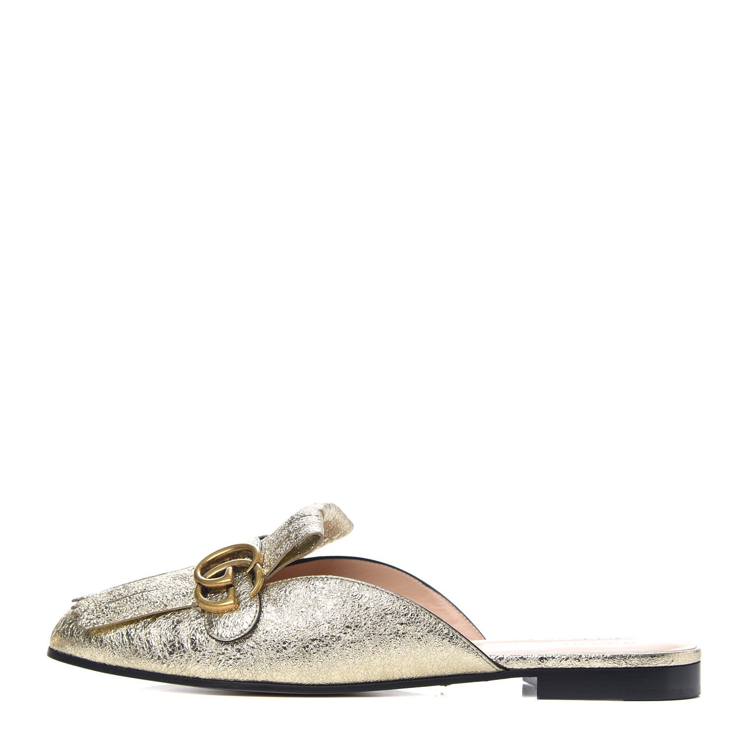 Gucci Galassia Womens GG Marmont Fringe Slippers 42 Platino 1 of 8
