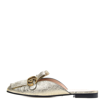 Gucci Galassia Womens GG Marmont Fringe Slippers 42 Platino 1 of 8