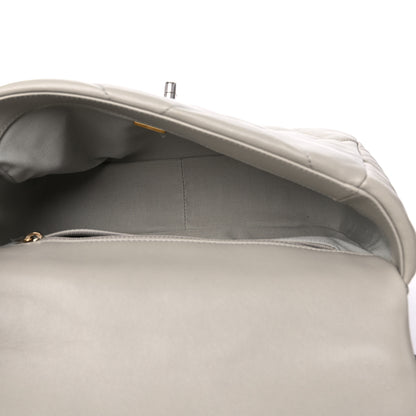 Chanel Lambskin Quilted Medium Chanel 19 Flap Light Grey 5 of 10