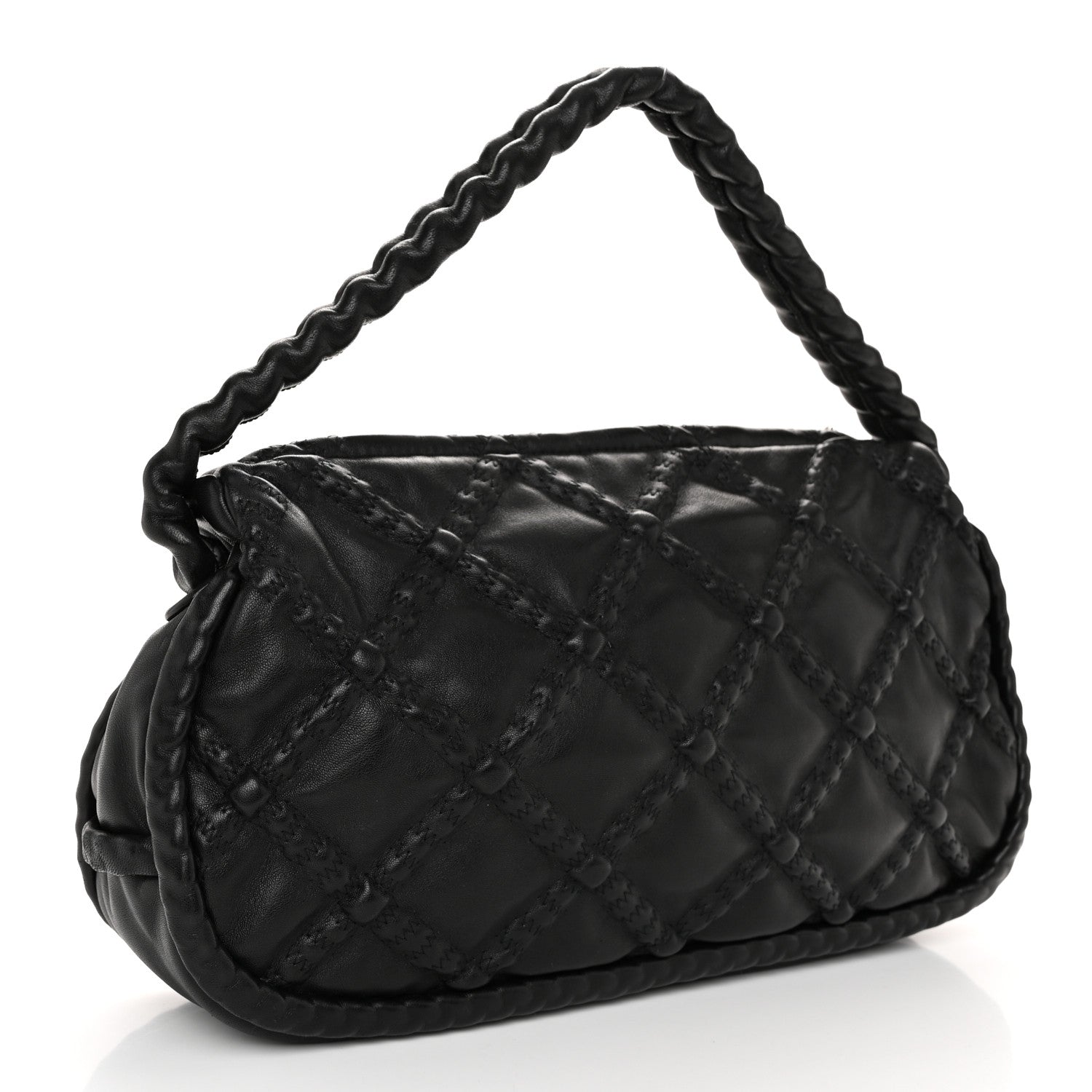 Chanel Lambskin Quilted Small Hidden Chain Shoulder Bag Black 3 of 11
