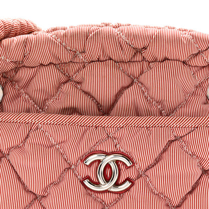 Chanel Nylon Bubble Quilt Shoulder Bag Red White 8 of 10