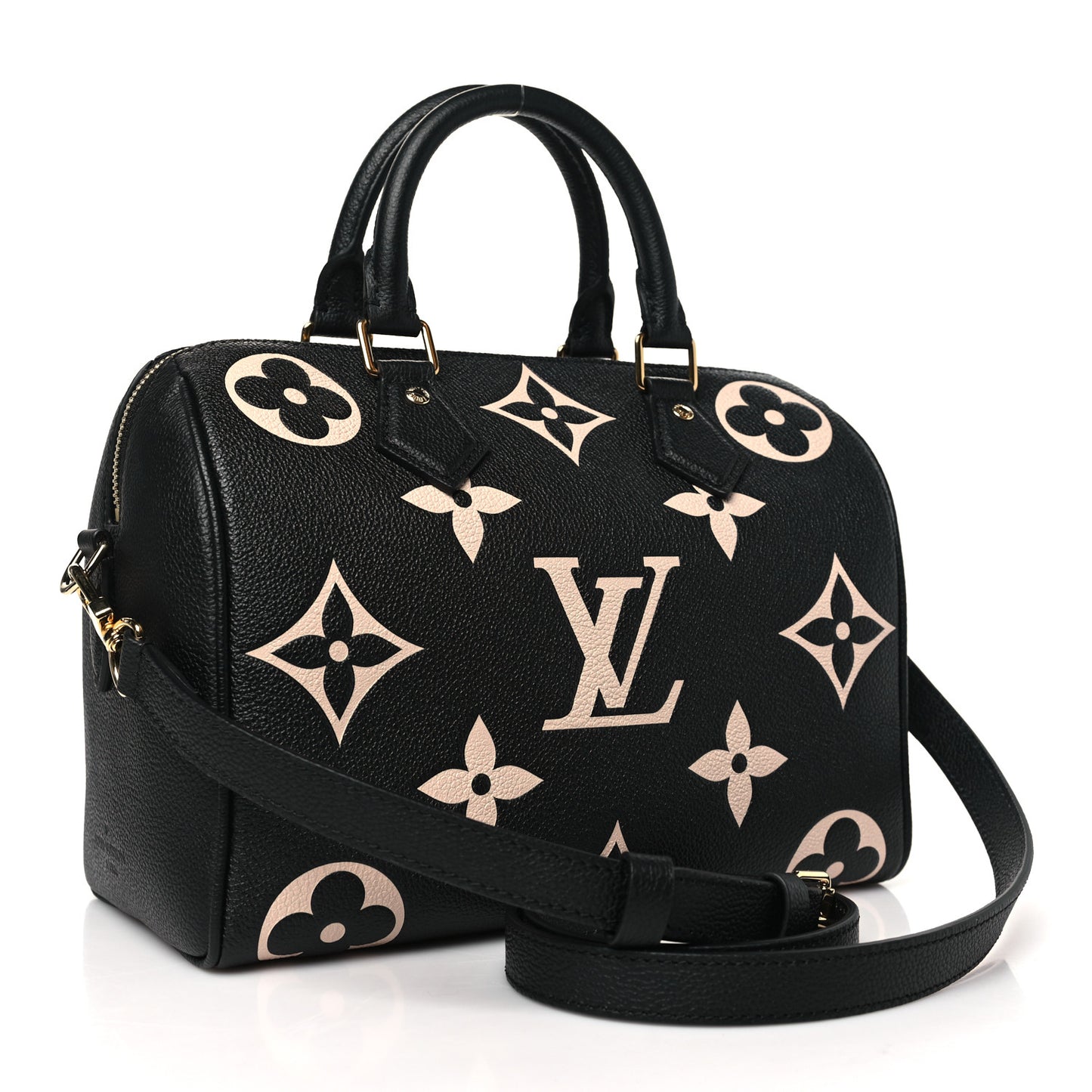 Empreinte Monogram Giant Speedy Bandouliere 25 Black Beige