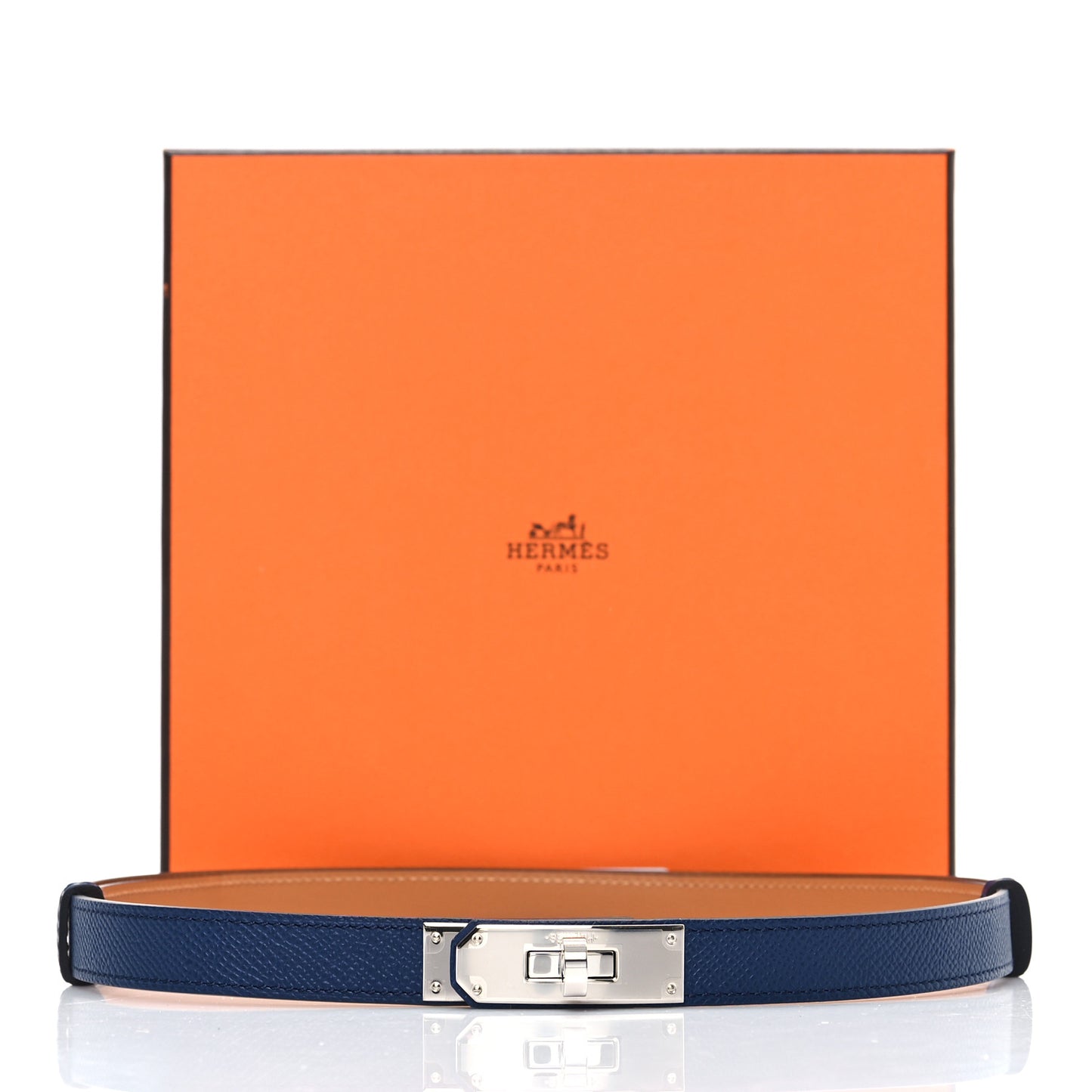 Epsom Kelly Belt Bleu Saphir