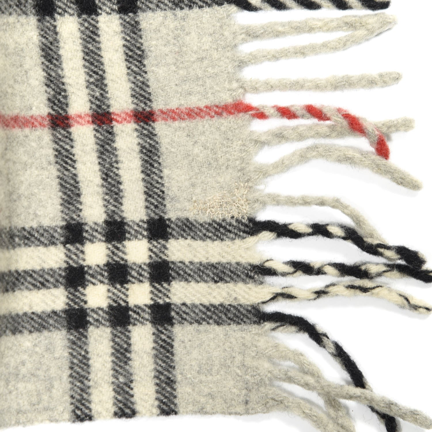 Burberry Lambswool House Check Fringe Scarf Grey 5 of 7