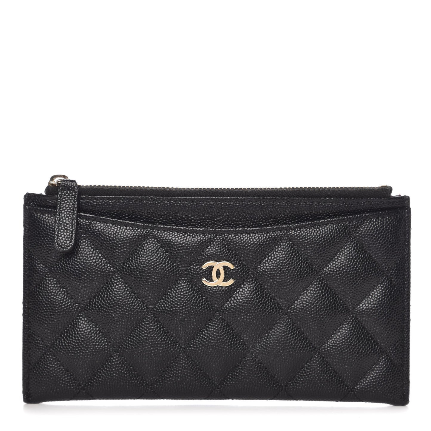 Caviar Quilted Classic Zip Pouch Black