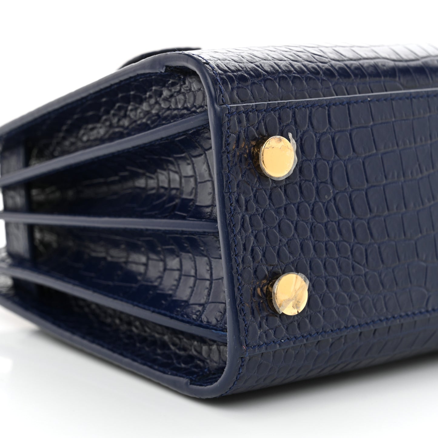 Calfskin Crocodile Embossed Nano Sac De Jour Saphir