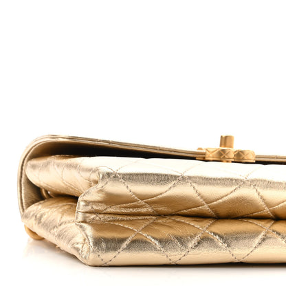Chanel Metallic Lambskin Quilted CC Chain Flap Gold 9 of 10