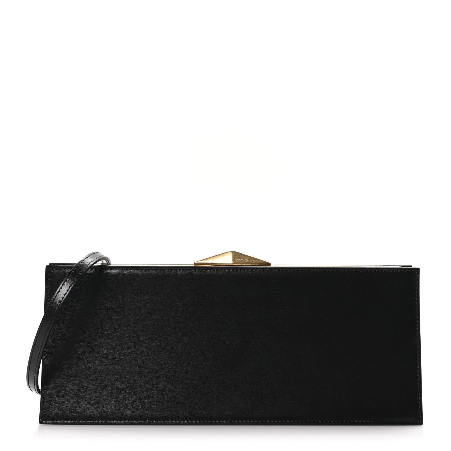 Box Calfskin Diamond Cocktail Clutch Black