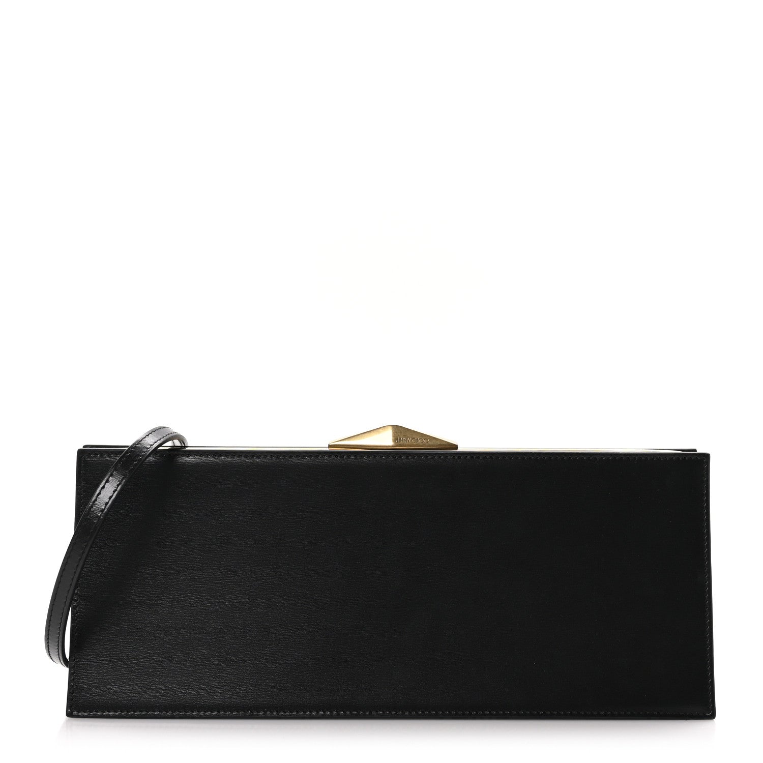 Jimmy Choo Box Calfskin Diamond Cocktail Clutch Black 1 of 9