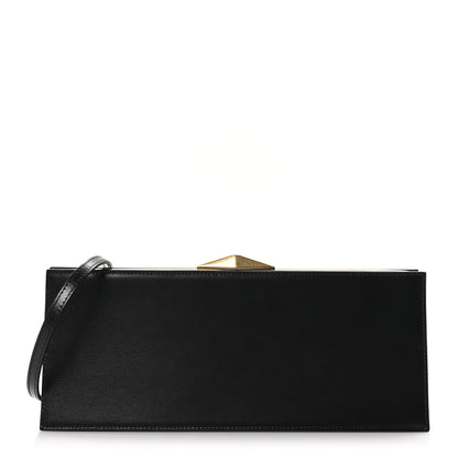Jimmy Choo Box Calfskin Diamond Cocktail Clutch Black 1 of 9