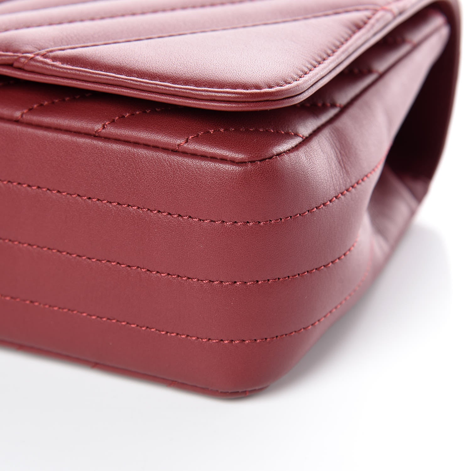 Chanel Calfskin Chevron Quilted Statement Flap Red 6 of 10