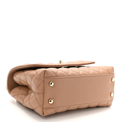 Chanel Caviar Quilted Mini Coco Handle Flap Beige 4 of 11