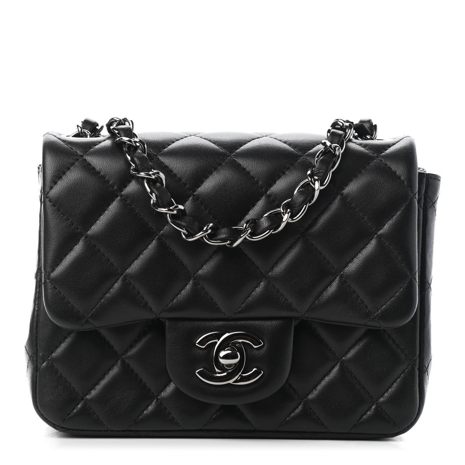 Chanel Lambskin Quilted Mini Square Flap Black 1 of 9