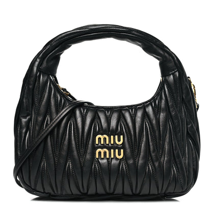 Miu Miu Nappa Matelasse Small Wander Hobo Black 1 of 10