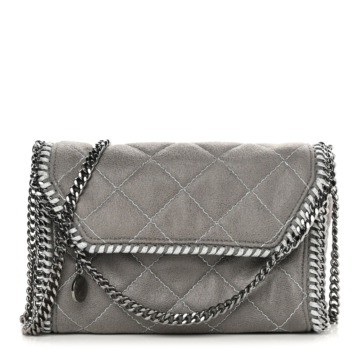 Stella McCartney Shaggy Deer Quilted Mini Falabella Grey 1 of 10