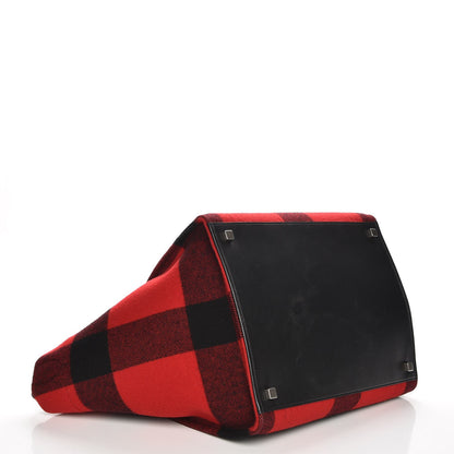 Celine Wool Medium Tartan Phantom Luggage Red 3 of 9