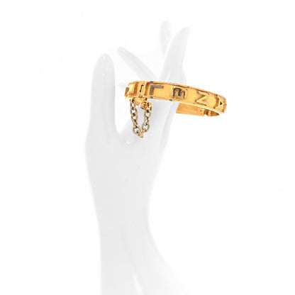 Chanel Metal Logo Cuff Bracelet Gold 2 of 5