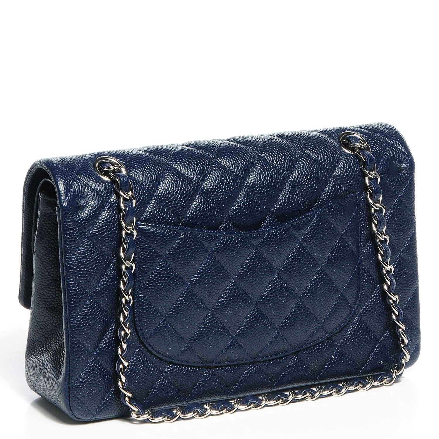 Chanel Caviar Quilted Medium Double Flap Navy 3 of 8