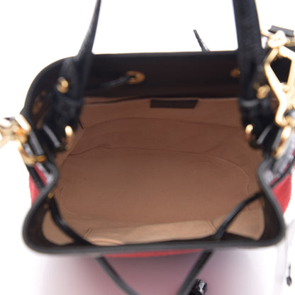 Gucci Suede Patent Web Small Ophidia Bucket Bag Hibiscus Red Black 4 of 9