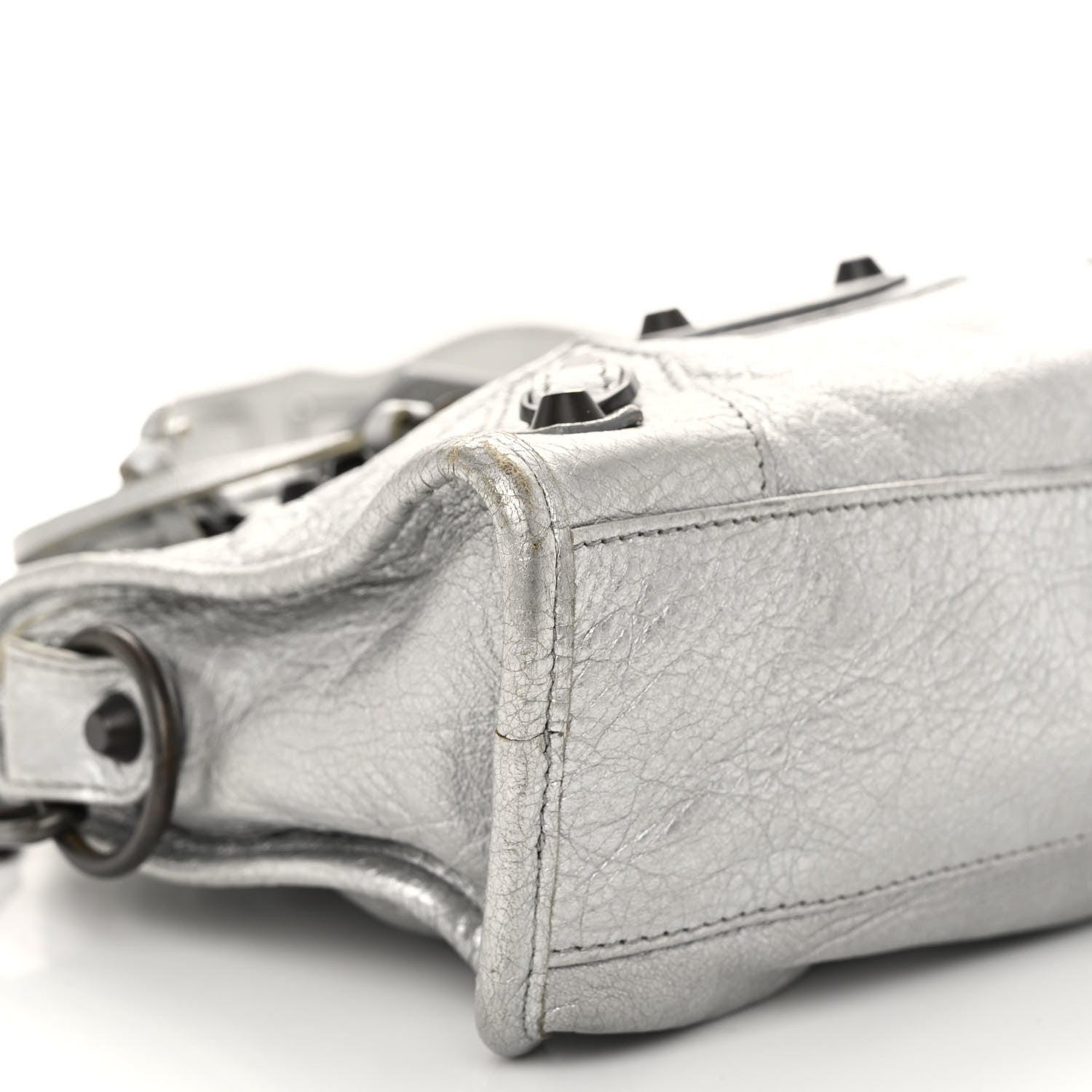 Balenciaga Metallic Agneau Classic Hardware Mini City Gris Aluminum 8 of 10