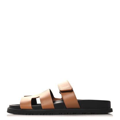 Hermes Calfskin Womens Chypre Sandals 38 Naturel 1 of 10