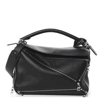 Loewe Calfskin Zipper Puzzle Bag Black 1 of 9