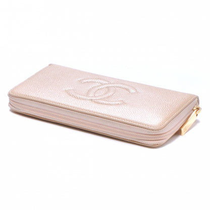 Chanel Caviar Zip Around Wallet Beige 4 of 8