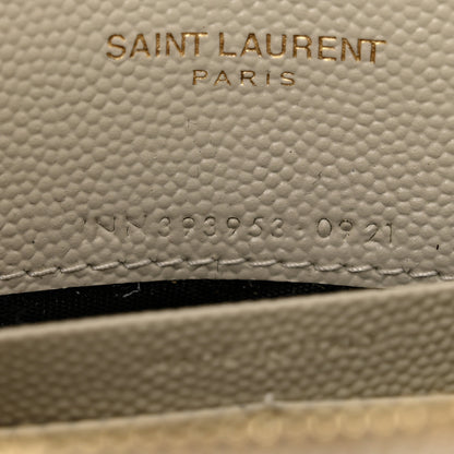 Saint Laurent Grain De Poudre Matelasse Chevron Cassandre Envelope Chain Wallet Nude Powder 7 of 14