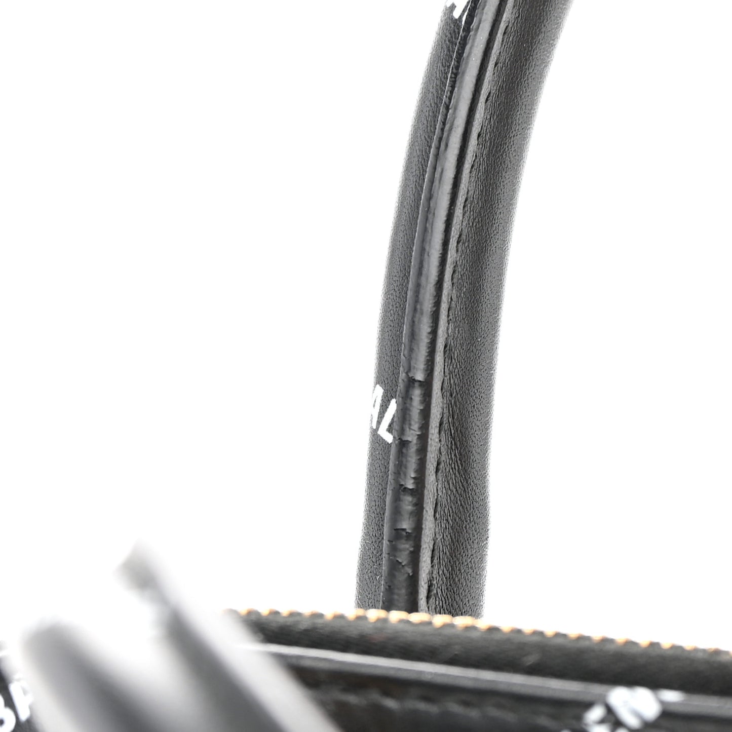 Calfskin Allover Logo S Ville Top Handle Bag Black White