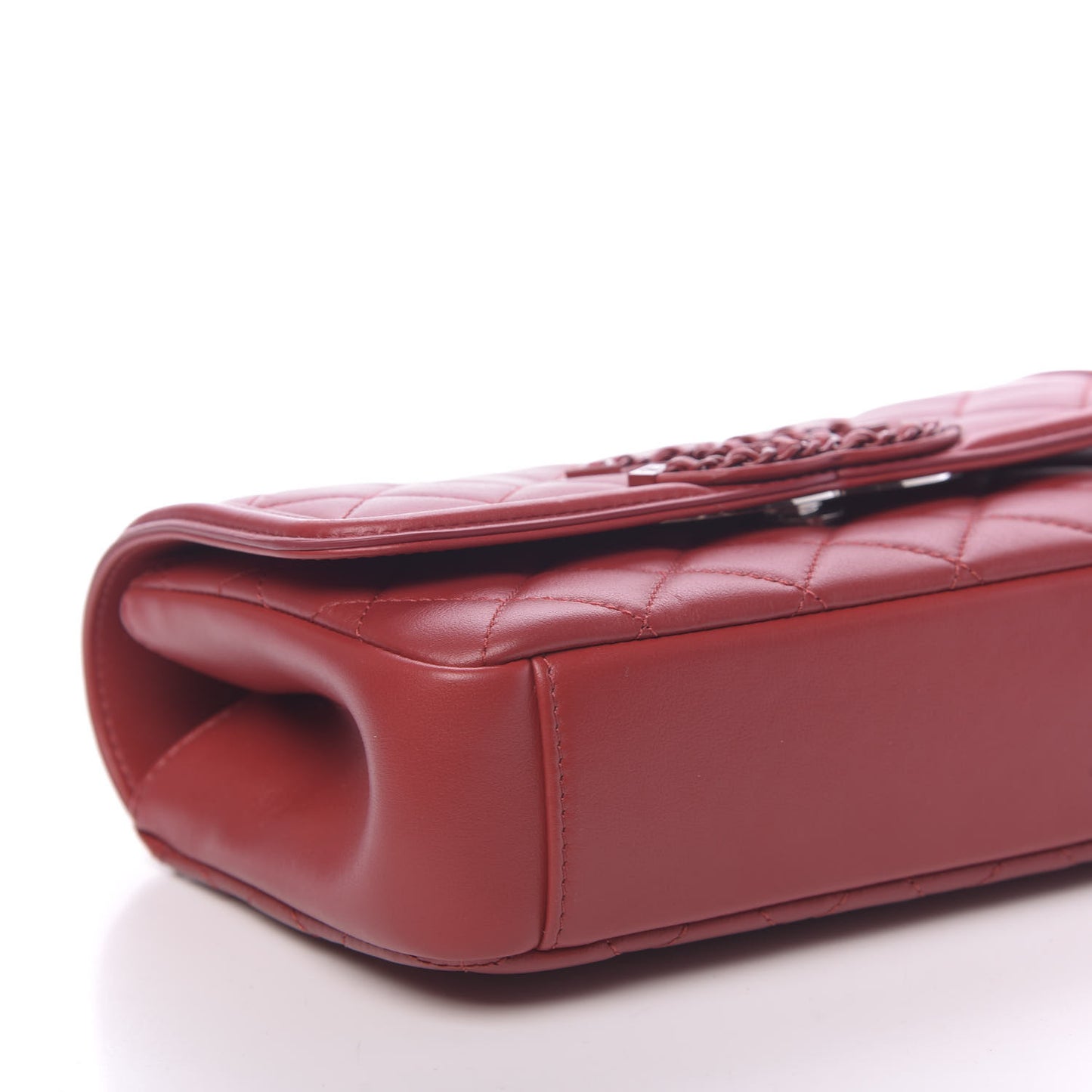 Lambskin Quilted Small CC Filigree Flap Dark Red