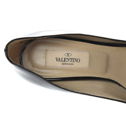 Valentino Garavani Patent Couture Bow Peep Toe 30/125mm Platform Pumps 37.5 Black 7 of 8
